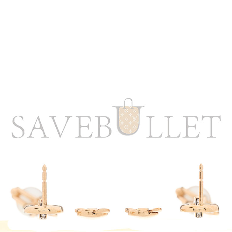 h**mes 18k rose gold Di*m*nd pearl pm chandra drop earrings